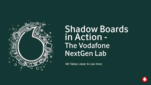 Lisa Konz und Tabea Lieser stellten das Vodafone NextGen Lab als modernes und zukunftsorientiertes Modell zur Einbindung der NextGen vor.
